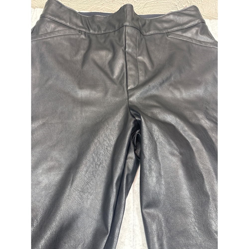 Spanx Black Faux‎ Leather Flare Pants Tall Plus Size 1X 20457R High Rise Shaping
